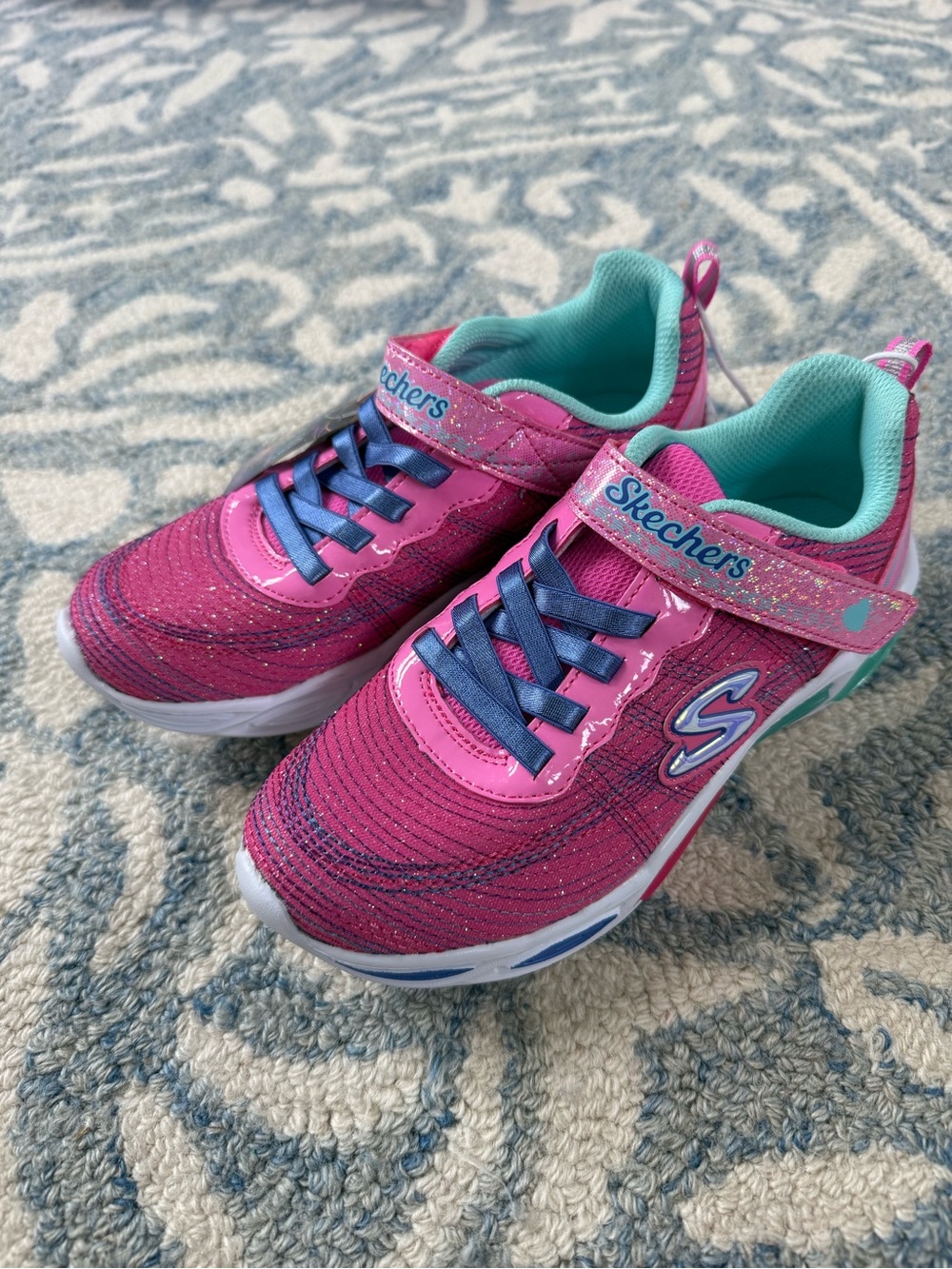 Skechers S Lights Kids Pink Glitter Light-Up Sneakers